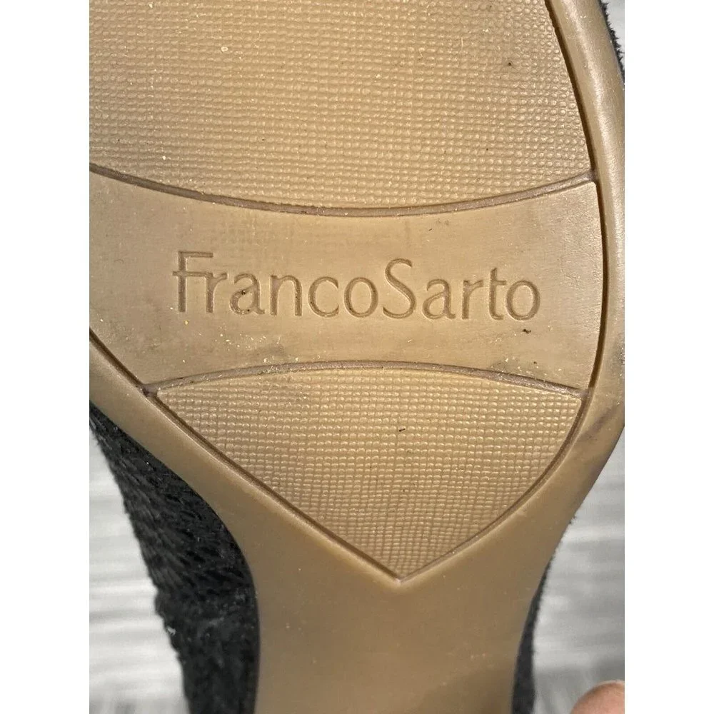 Franco Sarto Womens L-Marquee Ankle Boots Snake Skin Leather‎ Side Zip Size 5M
